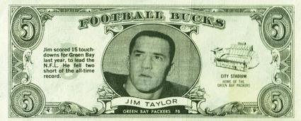 1962 Topps - Bucks #30 Jim Taylor Front