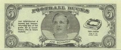 1962 Topps - Bucks #31 Joe Schmidt Front