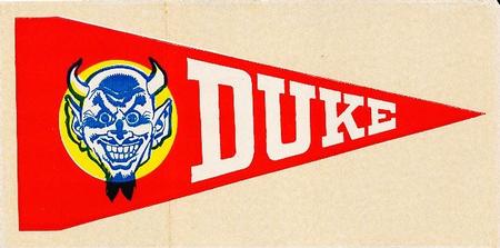 1964 Topps - Pennant Stickers #NNO Duke Blue Devils Front