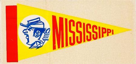 1964 Topps - Pennant Stickers #NNO Mississippi Rebels Front