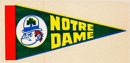 1964 Topps - Pennant Stickers #NNO Notre Dame Fighting Irish Front