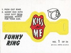 1966 Topps - Funny Rings #1 Kiss Me Front
