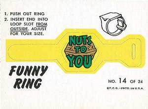 1966 Topps - Funny Rings #14 Nuts to You Front