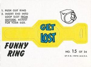 1966 Topps - Funny Rings #15 Get Lost  Front