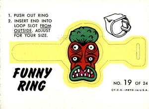 1966 Topps - Funny Rings #19 Mr. Ugly Front