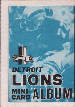 1969 Topps - Mini-Albums #6 Detroit Lions Front