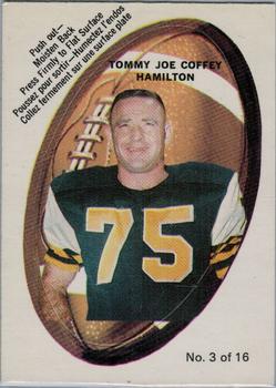 1970 O-Pee-Chee CFL - Push-Outs #3 Tommy Joe Coffey Front