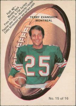 1970 O-Pee-Chee CFL - Push-Outs #15 Terry Evanshen Front
