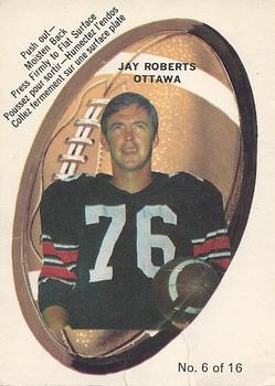 1970 O-Pee-Chee CFL - Push-Outs #6 Jay Roberts Front