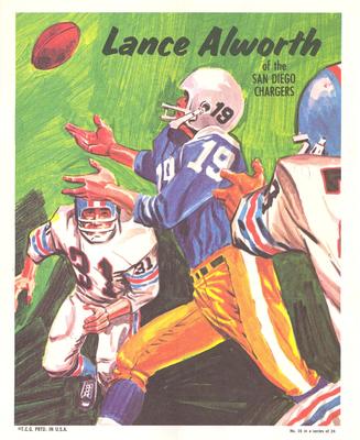 1970 Topps - Posters #16 Lance Alworth Front