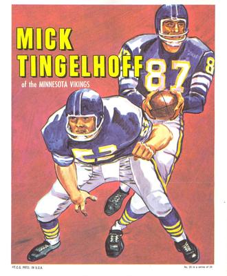 1970 Topps - Posters #20 Mick Tingelhoff Front