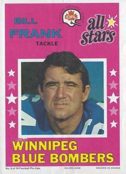 1971 O-Pee-Chee CFL - Posters #3 Bill Frank Front