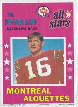 1971 O-Pee-Chee CFL - Posters #15 Al Phaneuf Front