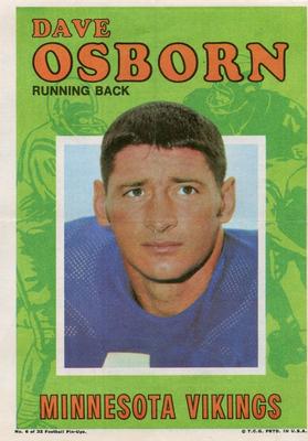 1971 Topps - Posters #6 Dave Osborn Front