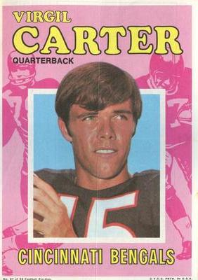 1971 Topps - Posters #27 Virgil Carter Front