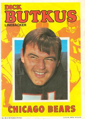 1971 Topps - Posters #28 Dick Butkus Front