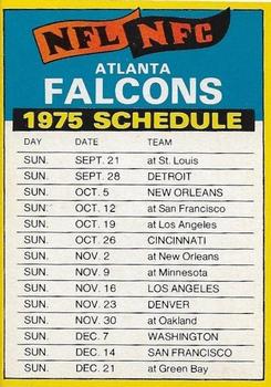 1975 Topps - Team Checklists #NNO Atlanta Falcons Front