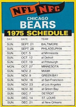 1975 Topps - Team Checklists #NNO Chicago Bears Front