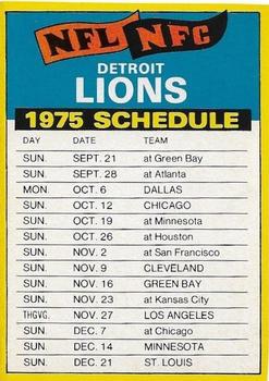 1975 Topps - Team Checklists #NNO Detroit Lions Front