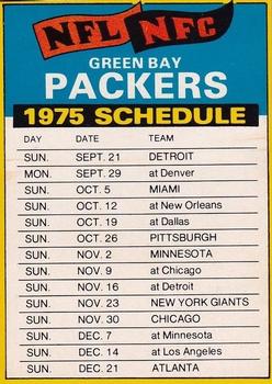 1975 Topps - Team Checklists #NNO Green Bay Packers Front