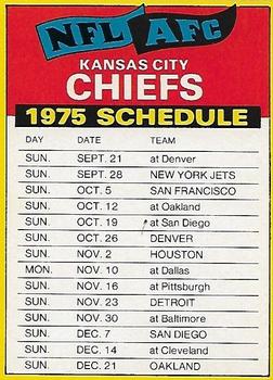 1975 Topps - Team Checklists #NNO Kansas City Chiefs Front