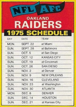 1975 Topps - Team Checklists #NNO Oakland Raiders Front