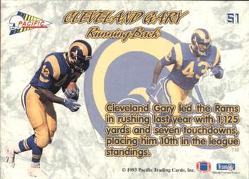 1993 Pacific Prisms #51 Cleveland Gary Back