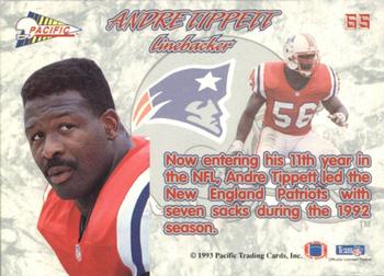 1993 Pacific Prisms #65 Andre Tippett Back