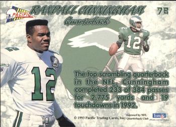 1993 Pacific Prisms #78 Randall Cunningham Back