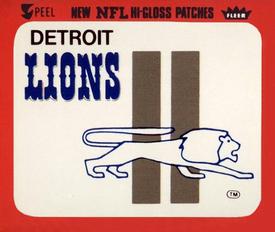 1977 Fleer Team Action - Stickers (Hi-Gloss Patches) #NNO Detroit Lions Logo Front
