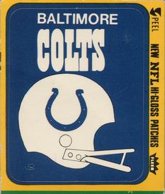 1977 Fleer Team Action - Stickers (Hi-Gloss Patches) #NNO Baltimore Colts Helmet Front