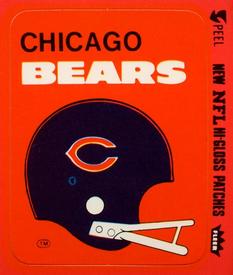 1977 Fleer Team Action - Stickers (Hi-Gloss Patches) #NNO Chicago Bears Helmet Front
