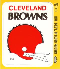 1977 Fleer Team Action - Stickers (Hi-Gloss Patches) #NNO Cleveland Browns Helmet Front