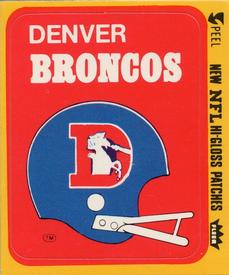 1977 Fleer Team Action - Stickers (Hi-Gloss Patches) #NNO Denver Broncos Helmet Front