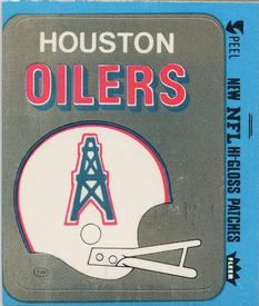1977 Fleer Team Action - Stickers (Hi-Gloss Patches) #NNO Houston Oilers Helmet Front