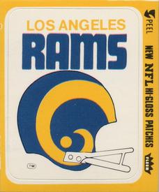 1977 Fleer Team Action - Stickers (Hi-Gloss Patches) #NNO Los Angeles Rams Helmet Front