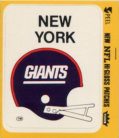 1977 Fleer Team Action - Stickers (Hi-Gloss Patches) #NNO New York Giants Helmet Front