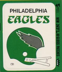 1977 Fleer Team Action - Stickers (Hi-Gloss Patches) #NNO Philadelphia Eagles Helmet Front