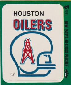 1978 Fleer Team Action - Stickers (Hi-Gloss Patches) #NNO Houston Oilers Logo Front