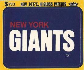 1978 Fleer Team Action - Stickers (Hi-Gloss Patches) #NNO New York Giants Logo Front