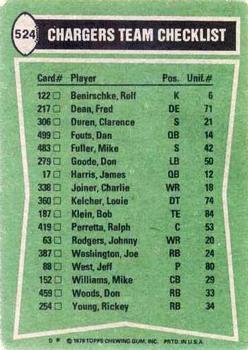 1978 Topps - Team Checklists #524 Rickey Young / Charlie Joiner / Mike Fuller / Gary Johnson Back