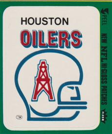 1979 Fleer Team Action - Stickers (Hi-Gloss Patches) #NNO Houston Oilers Logo Front