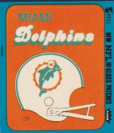 1979 Fleer Team Action - Stickers (Hi-Gloss Patches) #NNO Miami Dolphins Helmet Front