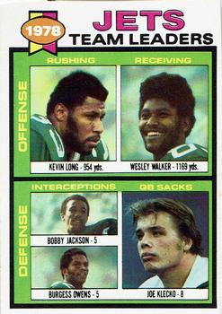 1979 Topps - Checklist Sheet Singles #226 Jets Team Leaders Front