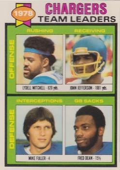 1979 Topps - Checklist Sheet Singles #338 Chargers Team Leaders Front