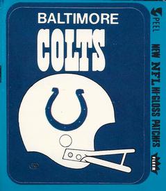 1980 Fleer Team Action - Stickers (Hi-Gloss Patches) #NNO Baltimore Colts Helmet Front