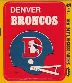 1980 Fleer Team Action - Stickers (Hi-Gloss Patches) #NNO Denver Broncos Helmet Front