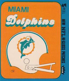 1980 Fleer Team Action - Stickers (Hi-Gloss Patches) #NNO Miami Dolphins Helmet Front