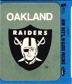 1980 Fleer Team Action - Stickers (Hi-Gloss Patches) #NNO Oakland Raiders Logo Front