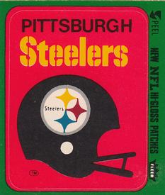 1980 Fleer Team Action - Stickers (Hi-Gloss Patches) #NNO Pittsburgh Steelers Helmet Front